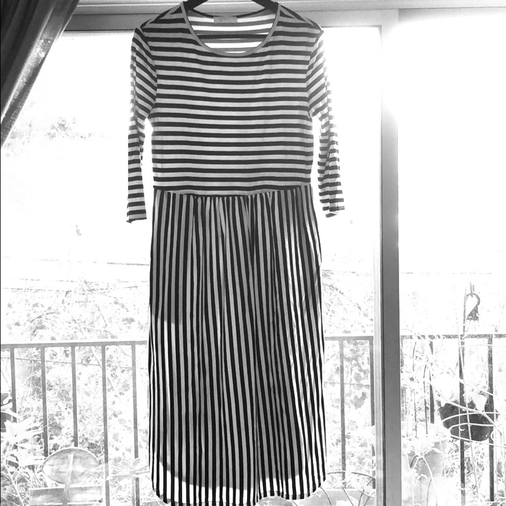 Liam & Co. black & white striped maternity dress!